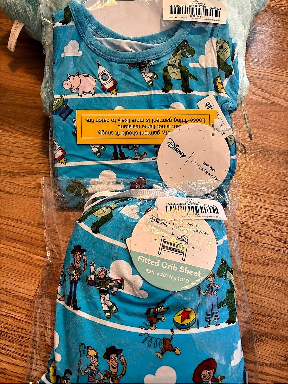 Little Sleepies Disney Pixar Toy Story Two-Piece Pajama & Crib Sheet Set NWT